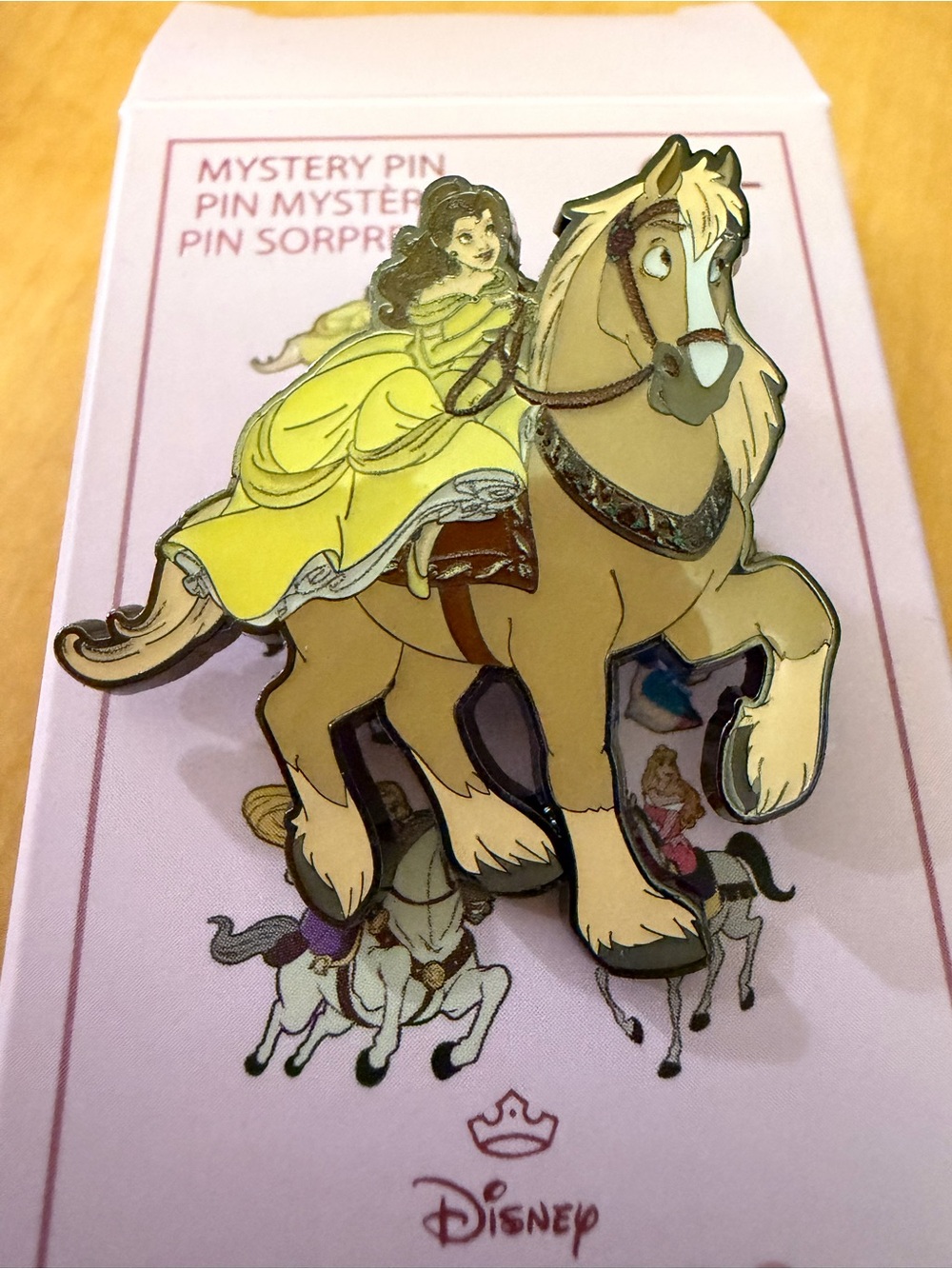 Disney Princess Belle on Horse Yellow Enamel Pin